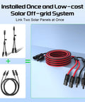Y Branch Solar Panel Splitter Cable 10 Feet 12 AWG PV Extension Wire With Waterproof Female And Male Connectors
