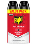 Two 17.5 oz bottles of fragrance-free Ant And Roach Killer Spray for home use, fast acting on contact, in a value pack.