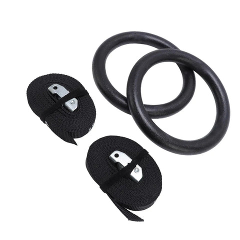 Gymnastic Rings With Straps Heavy Duty Up To Six Hundred Sixty One Lb Load Bearing Workout Equipment For Home Gym Training Multi Function Rings