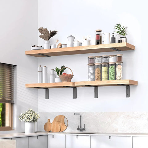 Heavy Duty 10 Inch L Shaped Shelf Brackets 6 Pack Steel Wall Mount Brackets with decor items