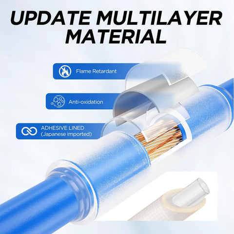 Boss Level 10 Pack Heat Shrink Tubing Roll Kit Heavy Duty 70 Foot Long Dual Wall Marine Grade Waterproof Adhesive Lined With 4 To 1 Ratio For Securing Auto Electrical Wire Seals And Serious Diy Projects That Keep Wires Safe From Moisture Damage. dual wall heat shrink over blue wire