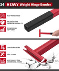 Long Handle Hinge Bender Wrench For 134 Gauge Commercial Doors With Rubber Grip Heavy Duty Painted Steel Hinges Wrench