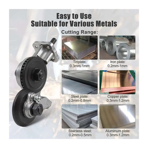 Pro Grade Drill Attachment Kit For DIY Metalworking Nibbler Plate Cutter And Sheet Metal Cutter with metal cutting range examples