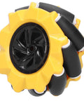 Omni Directional Mecanum Wheel Set For DIY Robot Car Projects With Grippy Rubber Coated Surface Front View