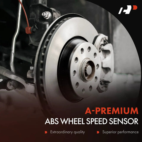 Fresh Solid Front Axle ABS Wheel Speed Sensors Left And Right Pair mounted near brake disc for Chevy Silverado GMC Sierra Hummer H2 2007-2013.