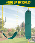 Heavy Duty Swing Set Brackets Bundle With Two A Frame Brackets Four Swing Hangers And Two Seats All Mounting Hardware Included Green Durable Porch Yard Playground Swing Kit with swing seat and dimensions
