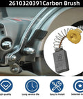 Top Notch Heavy Duty Carbon Brush Replacement Set For Skil Bosch And Ryobi Saws Knockout Durability visible with motor diagram.