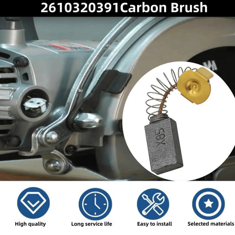 Top Notch Heavy Duty Carbon Brush Replacement Set For Skil Bosch And Ryobi Saws Knockout Durability visible with motor diagram.