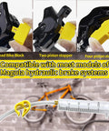 Hydraulic Disc Brake Bleed Kit for Magura Systems showing adapters and syringe for oil monitoring, compatible with most models