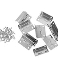 Right Angle Folding Cabinet Door Hinges Kit 10 Pcs 180 Degree Full Overlay Heavy Duty Iron Construction with screws.