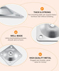 Heavy Duty Leg Mounting Plates Set For Sofas And Furniture Repair showing metal T-plates with features and descriptions