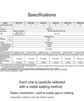 Specifications sheet for Straight Up Heavy Duty Low Torque Rotary Joint Seal For Pneumatic Cylinders MQRF16-M5 in metal seal structure.