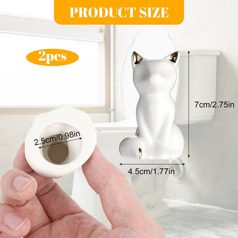 Set Of 2 Ceramic Cat Style Toilet Bolt Caps White Seat Screw Covers Heavy Duty Bathroom Hardware No Sweat Install Cute decorative anchor caps with dimensions.