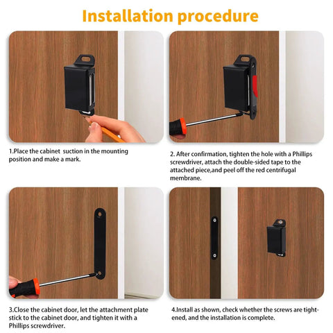 Installation procedure for 16 Pack Cabinet Magnetic Catches With Screws, Rugged 30 Lb Drawer Latch Magnets For Cabinet Doors