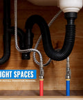 Installed 12 Pack Straight Stop Valve Kit For Home Plumbing under sink with tight spaces
