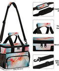 Marble Design Insulated Picnic Backpack Lunch Bag For Women And Men with adjustable strap and spacious compartments.
