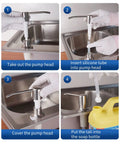 Built In Kitchen Soap Dispenser With 47 Inch Extension Tube No Refills Needed Durable 304 Stainless Steel Brushed Nickel Finish Easy Pump For Large Soap Bottles Fits Under Sink Or On Countertop installation steps