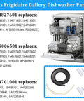 Complete Dishwasher Door Seal Kit With Bottom Gasket And Splash Shields Replacement Set For Frigidaire Dishwasher