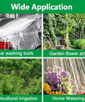 Image showing wide applications of Clear PVC Vinyl Tubing for car washing, garden art, agricultural irrigation, and home watering.