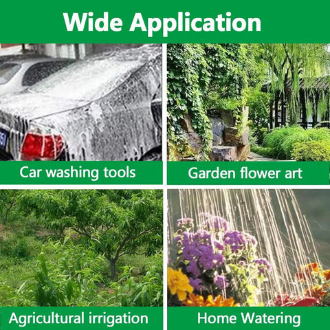 Image showing wide applications of Clear PVC Vinyl Tubing for car washing, garden art, agricultural irrigation, and home watering.