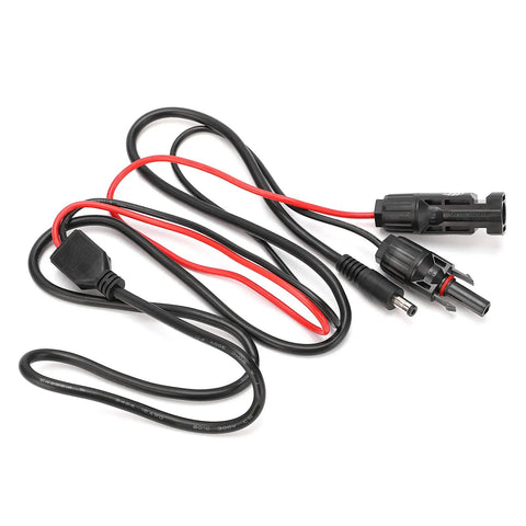 Brass DC5521 Solar Power Cord 300V For Household Appliances Flexible Heavy Duty Cable For Stable Power Transmission Everyday Home Use Plug In Ready Kink Resistant Easy Storage, 0.5m black and red cable
