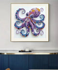 5D Diamond Painting Kit For Beginners With Purple Octopus Special Shape Easy To Start Clear Crystal Rhinestones Paint