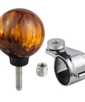 Brown Steering Wheel Knob Ball Spinner Booster Handle for Tractors Forklifts and Lawn Mowers with Non Slip Rubber Grip