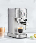 Compact 20 Bar Espresso Machine With Steam Milk Frother For Home Barista Vibes Stainless Steel Coffee Maker, 34oz water tank.