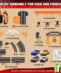 Epic Slot Car Race Track Set For Kids With 29 Foot Electric Track components displayed, including controllers and slot cars.
