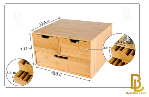 Extra Large Bamboo K Cup Holder And 2 Tier Counter Organizer Drawer With Sliding Design Space Saving Coffee And Tea Pod Organizer Divided Compartments