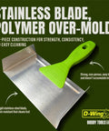 Bi Directional D Wing Drywall Corner Trowel Seven And A Half Inch Stainless Steel Blade With Polymer Handle For Inside Corners