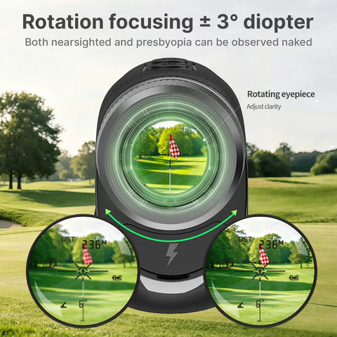 Golf Rangefinder With Slope Compensation And 1200 Yard Range, Compact Leather Exterior Device Packing 6X Magnification, Instant Flag Lock, Tournament Mode Button, Rechargeable Core Engineered For Dead Nuts Accuracy On Weekend Rounds