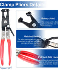 Clamp pliers from 105 Piece 6 To 25Mm Spring Band Hose Clamp Kit With Pliers 15 Sizes Pro Grade Assorted Hose Clips