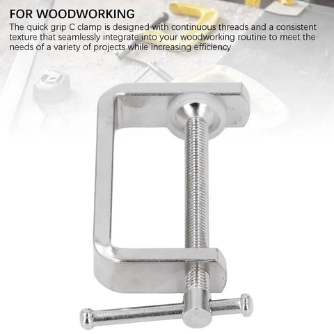 Heavy Duty Quick Grip C Clamp With Secure Locking Mechanism For Effortless Clamping Of Wood Or Metal Panels And Automotive Frames In Workshops And Cabinet Shops, A3 steel design with continuous threads.