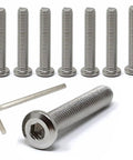 8 Pcs M8 X 50mm Stainless Steel 304 Hex Socket Flat Head Cap Screws Kit With 1.25mm Thread Pitch Black Finish Furniture Bolts