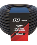 GS Power 1/2 in split wire loom tubing, black flexible cable conduit, 50 ft roll.