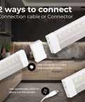 Hand Wave Activated Under Cabinet LED Lighting Kit 4 Pack 12 Inch Dimmable White Under Counter Lights connection options