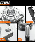 Wheel Bearing And Hub Assembly Kit For Chevy GMC Silverado Suburban Tahoe Sierra Yukon XL 1500 2007 2013 With 6 Lug OEM 515096 Replacement Front Or Rear Built For Tough Duty showing internal components and ABS sensor