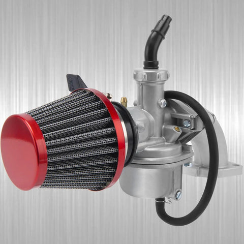 Wide Range 22Mm Carburetor Air Filter Kit for 50cc to 125cc pit bikes, dirt bikes, ATVs, go-karts; side view.