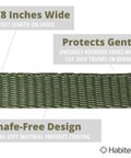 45 Foot Tree Tie Strap For Staking And Guying, Ultra Strong 1800 Lb Capacity, close-up of olive woven webbing, 5/8 inch wide