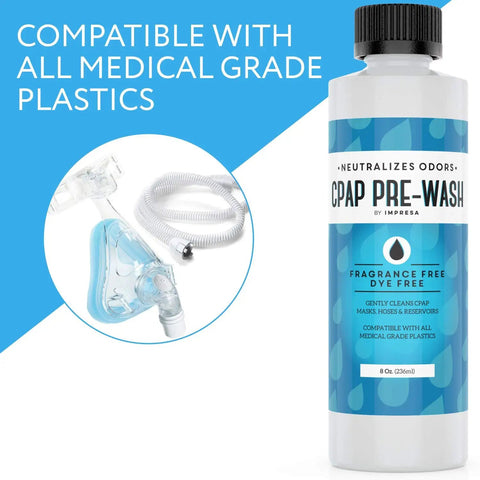 CPAP Pre-Wash Cleaning Solution For Odor Neutralizing Deep Clean Unscented Soap 8 Fl Oz Made In USA Gentle Dye-Free Formula Compatible With CPAP And BiPAP Machines For Daily Use And Superior Hygiene, 8 oz bottle
