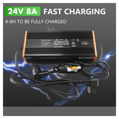Pro Grade 24V 8A Lithium Battery Charger Compatible With Noblift Edge PTE15N Electric Pallet Jack Featuring Fast Charging And Heavy Duty Plug In Build For Shop Crews Expecting Rock Solid Daily Reliability