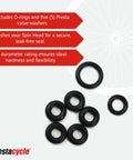3 Way Spin Head Rebuild Kit With O Rings And Presta Valve Washers For Inflation Tools Replacement Buna Nitrile Seals