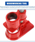 Lightweight Three Quarters Inch Pipe Clamp For Woodworking And Carpentry DIY Ready Pro Grade Adjustable Steel Pipe Clamp Fixture With Rubber Coated Pipe Ideal For Water Pipe Repair And Secure Workholding close-up view in red color
