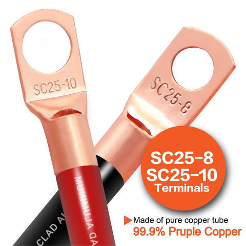 Heavy Duty 4 Gauge Car Audio Wire Kit 25ft Red And Black CCA Copper Clad Aluminum Power And Ground Cable With 20 Lugs Connectors And 20 3 To 1 Heat Shrink Tubing For Amp Install, copper ring terminals