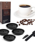 Reusable Silicone Coffee Capsule Lids For Original Nespresso VertuoLine Pods 4 Pack With Scoop And Brush food grade pods