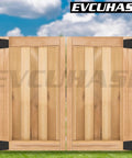 Wooden fence gate with 3.5 Inch Heavy Duty Gate Hinges Black Iron With Powder Coating Finish installed outdoors