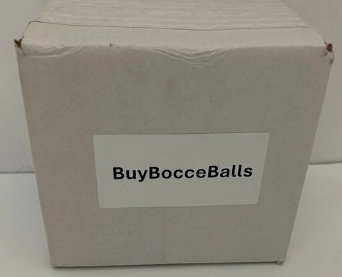 Cardboard box labeled 'BuyBocceBalls', suggesting packaging for bocce ball accessories.