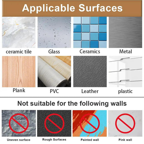 Applicable surfaces for Adhesive Hooks 4 Pack Cute Frog Wall Hooks; includes tile, glass, ceramics, metal, and more.
