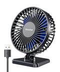 USB Desk Fan Personal Portable Cooler Tiny Yet Mighty With 3 Speeds Quiet Under 50dB Tabletop Fan For Home Office Car Travel Blue Ultra Lightweight Adjustable Tilt Head USB Powered Compact Comfort For Hot Summers